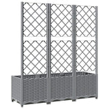 Garden Planter with Trellis Light Grey 120x40x136 cm PP 153274