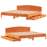 Bed Frame without Mattress Wax Brown 180x200 cm Super King Solid Wood Pine 3301820