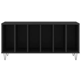 Record Cabinet Black Engineered wood, Iron Medium Modern 831749