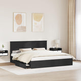 Storage Bed with Headboard Black 200 x 200 cm Engineered Wood 3408425
