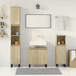 ZNTS 3 Piece Bathroom Furniture Set Sonoma Oak Engineered Wood 3307675