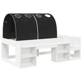 Bed Frame with Tunnel 3 pcs White and Black Engineered Wood 3423634