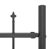 Garden Fence 8 pcs Grey 170 x 215 cm Powder-Coated Steel 3360134