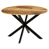 Dining Table Solid Rough Mango Wood and Steel 120x77 cm 246013