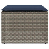 Garden Stool with Cushion Grey 55 x 55 x 37 cm Poly Rattan 366152