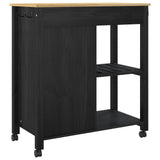 Kitchen Trolley MONZA Black 84 x 40 x 88.5 cm Solid Pine Wood 42027043