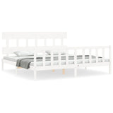Bed Frame without Mattress White 200x200 cm Solid Wood Pine 3193357