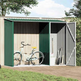 Garden Firewood Shed Green 245x98x159 cm Galvanised Steel 46293