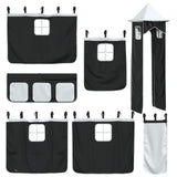 Bunk Bed without Mattress with Slide White and Black 90x190 cm Single 3284206