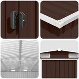 Garden Shed Brown Galvanised steel Large Durable Garden Shed 143351