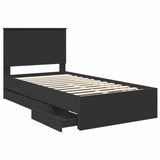 Bed Frame with Drawer Black 100 x 200 cm Engineer Wood 3411146