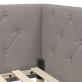 Corner Bed Frame with Headboard Taupe 80 x 200 cm Fabric 42016558