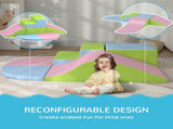 6 Piece Soft Play Equipment for Kids Climb and Crawl, Pink T3398P378904