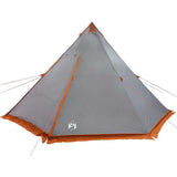 Family Tent Tipi 8-Person Grey and Orange Waterproof 4009447