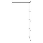 Walk-in Shower Wall with Clear ESG Glass 115x195 cm Black 151036
