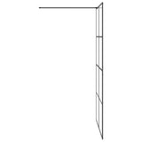 Walk-in Shower Wall with Clear ESG Glass 115x195 cm Black 151036