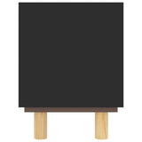 TV Cabinet Black 80x30x40 cm Solid Wood Pine and Natural Rattan 345613