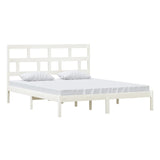 3101229 Bed Frame without Mattress White Solid Wood 160x200 cm