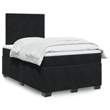 Box Spring Bed with Mattress Black 120x200 cm Velvet 3290878