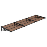 ZNTS Door Canopy Black 297.5x90 cm Polycarbonate 153701