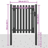 Garden Fence Gate Steel 100x100 cm Anthracite 146328