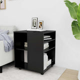 Rolling Cabinet Black 60x53x72 cm Engineered Wood 808459