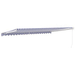 Retractable Awning Blue and White 5x3 m Fabric and Aluminium 3154425