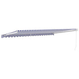 Retractable Awning Blue and White 5x3 m Fabric and Aluminium 3154425