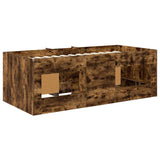 Loft Bed Frame with Cabinet 3 pcs Smoked Oak Engineered Wood 3423410
