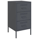 ZNTS Bedside Cabinets 2 pcs Anthracite 36x39x68 cm Steel 843083