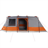 Camping Tent Tunnel 4-Person Grey and Orange Waterproof 94630