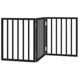 Dog Gate Foldable 3 Panels Black 150 cm Poplar Wood 352188