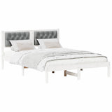 Bed Frame Light Grey 140 x 190 cm Solid Pine Wood 878198