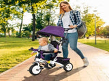 6 in 1 Kids Trike Push Bike w/ Push Handle, Canopy, 5-point Safety Belt, Storage, Footrest, Brake, T3398P348142