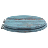 Soft-Close Toilet Seat Blue 44 x 38 cm MDF board 42027180