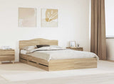 Bed Frame with Drawer Sonoma Oak 120 x 200 cm Engineer Wood 3413021