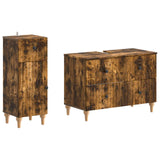 2 Piece Bathroom Cabinet Set ALKMAAR Smoked Oak Engineered Wood 3417671