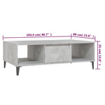 ZNTS Coffee Table Concrete Grey 103.5x60x35 cm Engineered Wood 806026