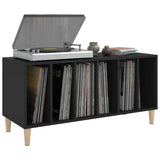 Record Cabinet Black Engineered wood, solid eucalyptus wood Medium 831974