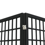 ZNTS Folding 5-Panel Room Divider Japanese Style 200x170 cm Black 352081