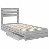 Storage Bed Grey Sonoma 100 x 200 cm Engineered Wood 3411593
