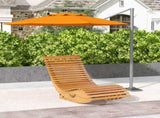 Outdoor Rocking Chair w/ Slatted Seat, Wooden Rocking Chair, 130cm x 60cm x 60cm, Light Brown T3398P555900