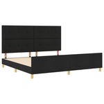 ZNTS Bed Frame Black 200x200 cm Fabric 3344755