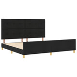ZNTS Bed Frame Black 200x200 cm Fabric 3344755
