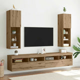 TV Cabinets with LED Lights 2 pcs Artisian Oak 30.5x30x102 cm 857679