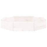 Sandbox with Seats White Octagon Solid Wood Pine 825010