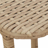Folding Garden Table Beige 90x51x75 cm Poly Rattan 4108257