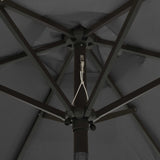 Garden Parasol with LED Lights Anthracite 200x211 cm Aluminium 313559
