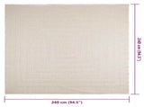 Rug ZIZUR Cream 240x240 cm Jute Look Indoor and Outdoor 4010369