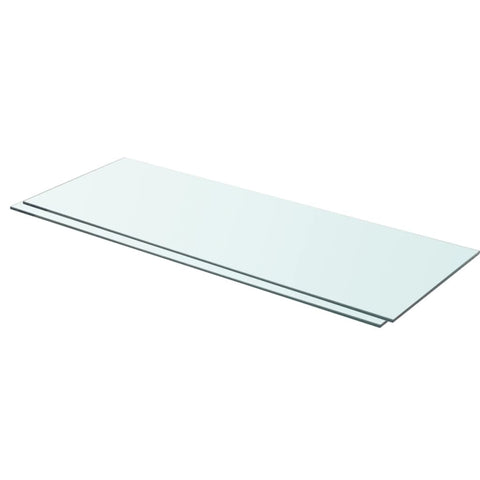 ZNTS Shelves 2 pcs Panel Glass Clear 80x30 cm 3051576